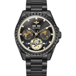 OUPINKE Watch for Men Automatic Wristwatch 3D Dial with 5ATM Waterproof Luminous Calendar Skeleton Watches-Sapphire Crystal Tungsten Steel Strap in Kuwait