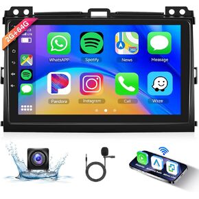 [2G+64G] Car Radio for Toyota Prado 120/ Lexus Gx470 2004-2009 Android Car Stereo Carplay Wireless Android Auto, Hodozzy 9 inch Touch Screen with GPS/WiFi/Bluetooth, FM RDS, Mirror Link,Backup Camera