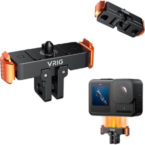 VRIG Quick Release Mount for Go Pro Hero 13,Aluminum Magnetic Latch Mount with 1/4" Screw,Dual-Claws Interface,Hero 13 Conversion Adapter Accessories.