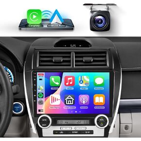 8 Core 4+64G Android Car Stereo for Toyota Camry 2012 2013 2014 with Wireless Carplay Android Auto Car Radio, 10.1’’ Touch Screen Head Unit GPS WiFi Mirror Link Bluetooth FM/RDS DSP Backup Camera SWC