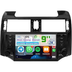 Radio Stereo Car Toyota 4runner Radio 2009-2022 ، Black ، 9.0 "Android Head Unit TS10 ، 4+32G ، Wireless Carplay & Android Auto ، GPS Navigation