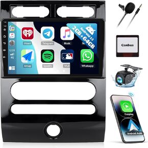 2G+64G Car Radio for Ford Expedition 2006-2017 with Wireless Carplay Android Auto,9" Touchscreen Android 13 Car Stereo with Mirror Link WiFi/GPS Navigation Bluetooth FM/RDS SWC+AHD Rear Camera