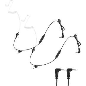 1 Pin 2.5MM Walkie Talkie Earpiece with Mic Ear Piece for Police Radios Law Enforcement Walkie Talkie Radio Compatible with Motorola Radio MH230R MH230TPR MR350R MS350R T5000 T5100 T5200 T5300 2-Pack