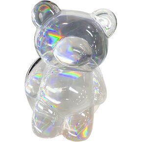 Cute Mobile Phone Grip Holder Easy Installation Multi-Purpose Adorable 3D Laser Bear Phone Holder Mobile Grip Bracket Transparent