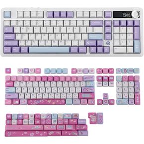 AJAZZ AK980 98% Mechanical Keyboard with KiiBOOM X Elyxirine Digital Dreams Pastel Y2K Keycap Set