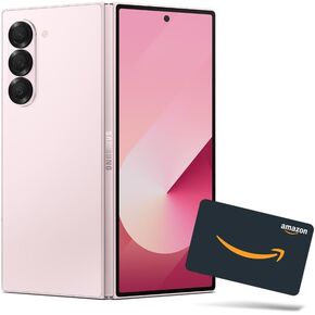 SAMSUNG Galaxy Z Fold 6 AI Cell Phone + $300 Amazon Gift Card + Large Storage Launch Bundle 256GB Unlocked Android Smartphone, Circle to Search, AI Photo Edits, US Version, 2024, Pink