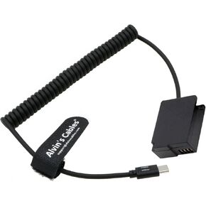 Alvin's Cables DMW-DCC8 Dummy Battery to PD USB-C Coiled Power Cable Replace DMW-BLC12 Power Adapter for Panasonic Lumix DMC-G5 G6 G7 GX8 G80 G81 G85 GH2 DMC-FZ200 FZ300 FZ1000 FZ2000 FZ2500 Cameras