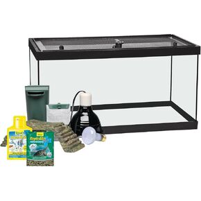 Tetra Aquatic Turtle Deluxe Kit 20 Gallons, aquarium With Filter And Heating Lamps, 30 IN (NV33230)