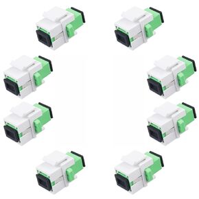 50-Pack SC-APC Fiber Optic Coupler Keystone Jack Modular for Patch Panels and Wall Plates SC Simplex Singlemode, Green