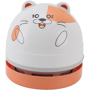 Desktop Vacuum Cleaner with Vacuum Nozzle Cleaning Brush Portable Mini Table Dust Vaccum Cleaner for Cleaning Dust Crumbs Computer Car (Cat)