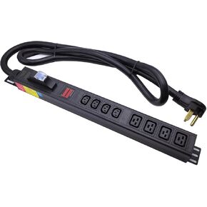 Data Center 240V 50Amp Server Cabinet L6-50P 8 Outlets IEC 4 bit C13+4 bit C19 PDU Meter PDU Aluminum Alloy Rack Type Power Socket (C13-08-D)