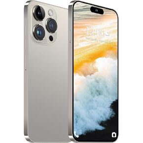 Huness I15 Pro MAX Smartphone Unlocked Cell Phone,Battery 6800mAh 6.8 HD Screen Unlocked Phone,6+256GB Android 13 with 128GB Memory Card,Dual SIM/5G/Fingerprint Lock/Face ID (Natural Titanium)