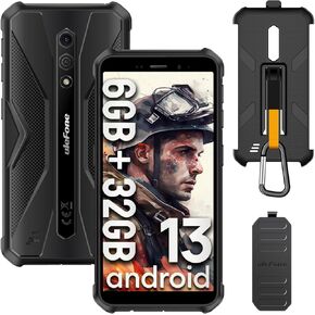 Ulefone Armor X12 & Case Rugged Phones, IP68/IP69K, Android 13 6GB + 32GB, 13MP + 8MP, 5.45 Inch HD+ Display, 4860mAh Big Battery, Dustproof, Compass, NFC, OTG, GPS - Black