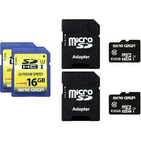 بطاقة SDHC 2GB SDHC 2 مع حزمة حزمة مع 32 جيجابايت Micro SDHC بطاقات 2 حزمة Class 10 بطاقات ذاكرة الفلاش بواسطة Micro Center