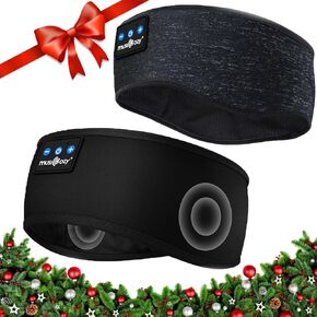 MUSICOZY Sleep Headphones Bluetooth Headband Wireless Music Headband Headphones, Earbuds IPX6 Waterproof for Side Sleepers Women Men Workout Running Insomnia Travel Yoga Cool Gadgets Unique Gift 2 Pcs