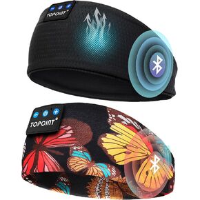 TOPOINT Sleep Headphones Headband Bluetooth 5.4, Sports Headband Earphones Sleeping Bluetooth Wireless with USB C for Women Men Sports Gifts Workout Jogging Yoga Insomnia Air Travel Meditation