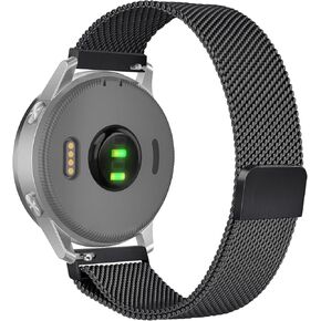 Metal Watch Band Compatible with Garmin Vivoactive 4S / Venu 3S / Venu 2S / Vivomove 3S, 18mm Stainless Steel Mesh Loop Replacement Wristband Strap for Garmin Forerunner 255s/265S in Saudi Arabia