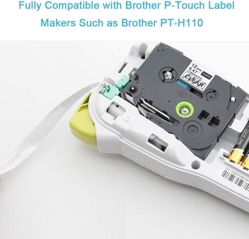 شريط صانع ملصقات متوافق مع الأخ ptouch tze-131 12mm 0.47 بوصة أسود على استبدال شريط tze واضح لـ Brother PT-H100 PT-D400 PT-D600 PT-P700 Labeler 4-pack in Kuwait