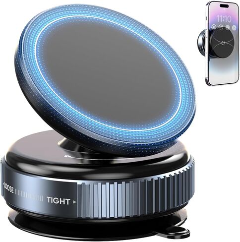 360°Rotatable Vacuum Magnetic Phone Holder，No Noise & No Charging， Magnetic Phone Holder for Car/Gym/Mirror/Bathroom/Smooth Surface, Suction Cup Phone Mount Compatible Magsafe iPhone/Android in Saudi Arabia
