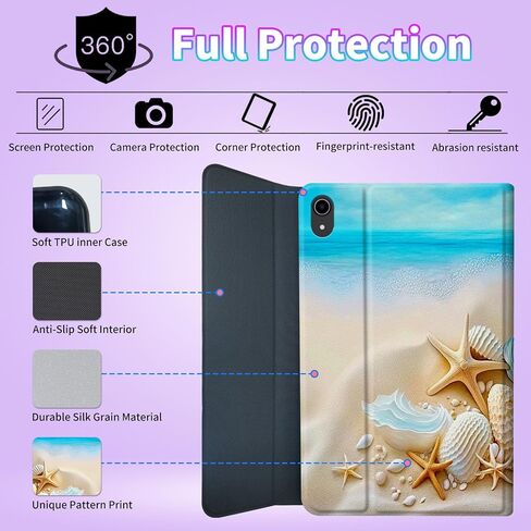 بالنسبة إلى حالة الجيل العاشر لـ iPad مع لوحة المفاتيح لحالة iPad ، الجيل العاشر 10.9 بوصة 2022 مع لوحة مفاتيح لاسلكية قابلة للفصل وغطاء الحامل القابل للتعديل - Seashell on Beach in Kuwait