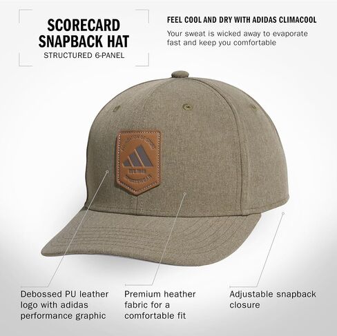adidas Men's Scorecard High Crown Low Curve Brim Snapback Adjustable Fit Course Style Hat in Kuwait