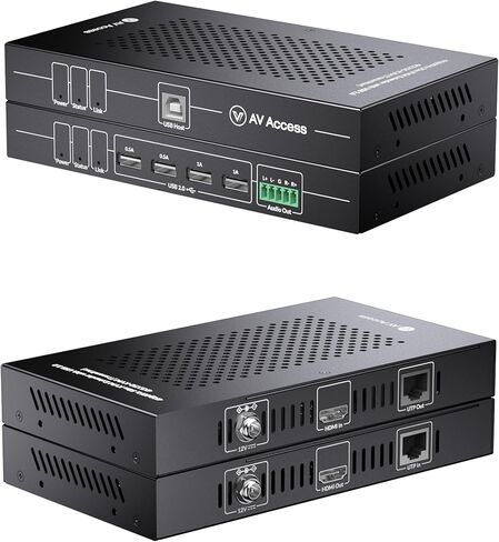 AV Access HDBaseT DisplayPort KVM Extender, Zero Latency, 4k@30Hz/1080P@120Hz, DP 1.2 PoE Extender, 2 USB 2.0 Ports for Keyboard and Mouse, EDID, PoE Function, Over Single Cat5e/6/6a/7 Up to 330ft in Saudi Arabia