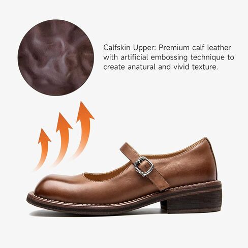 أحذية BEAU TODAY Mary Jane للسيدات، أحذية Mary Janes المسطحة، أحذية باليه مسطحة من الجلد بمقدمة مربعة أنيقة، أحذية مسطحة بحزام الكاحل مريحة للعمل للنساء الأنيقة in Kuwait