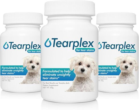 tearplex Tear Stain Supplement for Dogs and Cats, 1 Rated Natural Tear Stain Product - Made in The USA, 100% Tylosin Free, Veterinarian Trusted - Beef Flavored in Kuwait