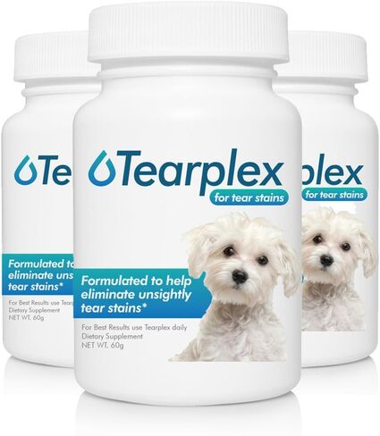 tearplex Tear Stain Supplement for Dogs and Cats, 1 Rated Natural Tear Stain Product - Made in The USA, 100% Tylosin Free, Veterinarian Trusted - Beef Flavored in Kuwait