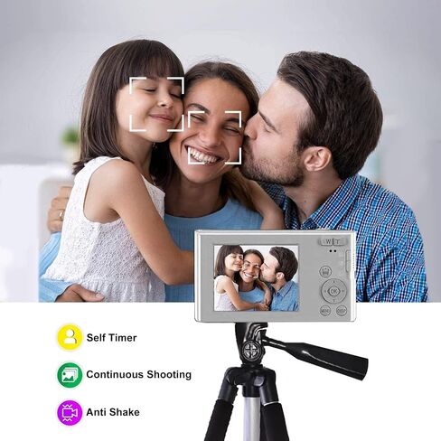 Digital Camera, FHD 1080P Kids Camera 44MP Point and Shoot Digital Cameras with 64GB SD Card, 16X Zoom, Batteries, Lanyard, Compact Small Camera for Kids Boys Girls in Kuwait