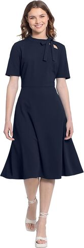 Maggy London Women's Short Sleeve Fit and Flare Scuba Crepe Dress in Saudi Arabia