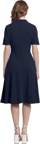 Maggy London Women's Short Sleeve Fit and Flare Scuba Crepe Dress in Saudi Arabia