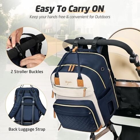Diaper Bag Backpack, Extra Large Baby Diaper Bag for 2 Kids Twin | Travel Diaper Backpack for Mom Dad, 25-37L Expandable, with Changing Pad, Insulated Pocket, Earphone Hole, Apricot Black in Saudi Arabia