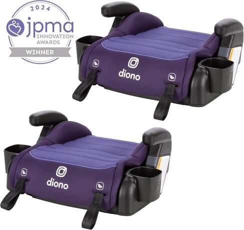 Diono Connect3 RXT Backless Booster, Pack of 2, Slim Fit 3-Across in Many Mid-Sized Sedans and SUVs, for Children from 40-120 lbs., Lightweight with Latch connectors, Black Storm in Saudi Arabia
