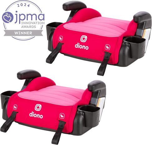 Diono Connect3 RXT معزز بدون ظهر، حزمة من 2، مقاس نحيف 3 عبر العديد من سيارات السيدان وسيارات الدفع الرباعي متوسطة الحجم، للأطفال من 40 إلى 120 رطلاً، خفيف الوزن مع موصلات مزلاج، عاصفة سوداء in Kuwait