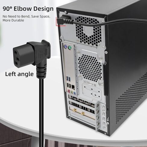 GELRHONR IEC320 C14 to two C13 PDU power extension cords, C14 male to 90 degree double curved C13 female power cords for computers, LED high definition TV monitors and scanners, etc (Right Angle 0.5M) in Saudi Arabia