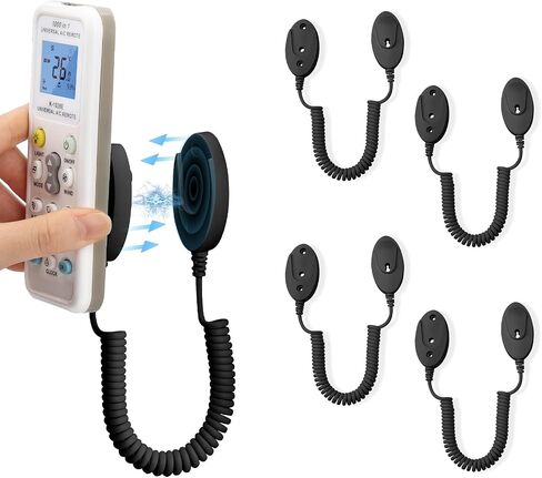 2-Pack Magnetic Remote Control Holders with Spring Ropes - Safely Secure Remotes & Small Items, Wall-Mount with Adhesive, Anti-Loss, Rapid Adsorption, Extendable Spring (White 43 inch, 2 Pack) in Saudi Arabia