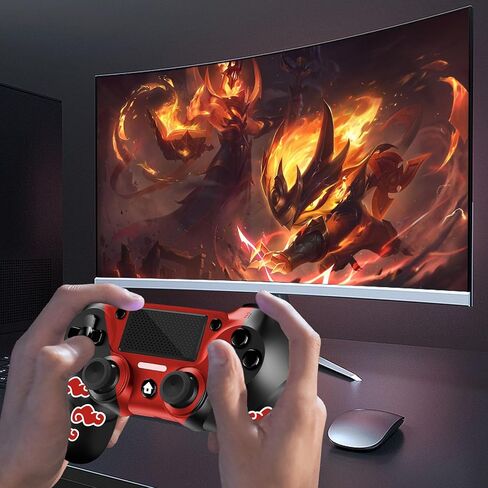 وحدة تحكم لاسلكية AceGamer لجهاز PS4، تصميم مخصص باللون الأبيض مع ضوء RGB، وبطارية 1000 مللي أمبير في الساعة ومقبس صوت 3.5 مم، وعصا تحكم V2 Gamepad متوافقة مع PS4/Slim/Pro وأجهزة الكمبيوتر التي تعمل بنظام Windows! (الإضاءة البيضاء) in Saudi Arabia