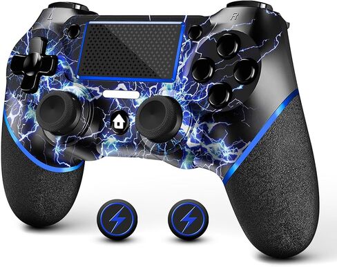 وحدة تحكم لاسلكية AceGamer لجهاز PS4، تصميم مخصص باللون الأبيض مع ضوء RGB، وبطارية 1000 مللي أمبير في الساعة ومقبس صوت 3.5 مم، وعصا تحكم V2 Gamepad متوافقة مع PS4/Slim/Pro وأجهزة الكمبيوتر التي تعمل بنظام Windows! (الإضاءة البيضاء) in Saudi Arabia