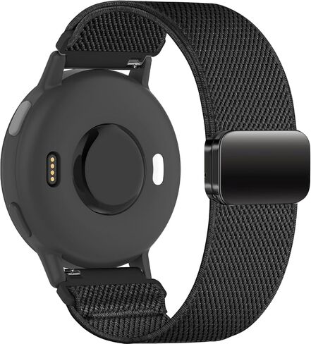 حلقة منفردة منفردة مقاس 20 مم مغناطيسي متوافق مع Garmin Vivoactive 5/Vivoactive 3 فرق مشاهدة ، استبدال حزام الرياضة المرن لـ Venu SQ 2/Venu SQ/Venu/Forerunner 55/165/245/645 in Kuwait