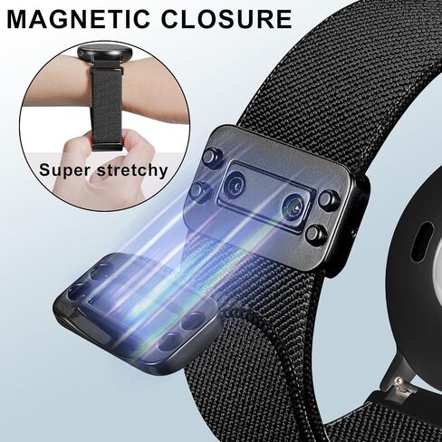 حلقة منفردة منفردة مقاس 20 مم مغناطيسي متوافق مع Garmin Vivoactive 5/Vivoactive 3 فرق مشاهدة ، استبدال حزام الرياضة المرن لـ Venu SQ 2/Venu SQ/Venu/Forerunner 55/165/245/645 in Kuwait