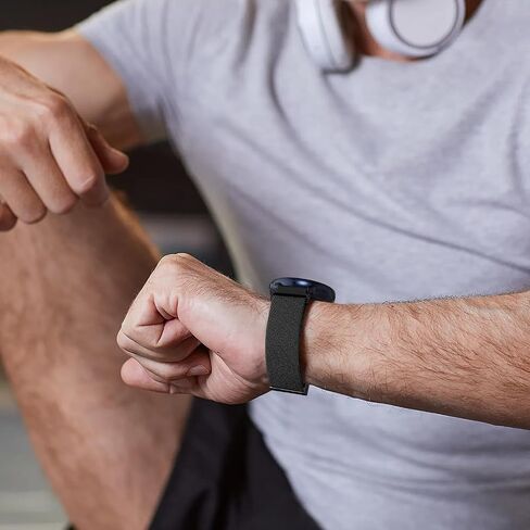 حلقة منفردة منفردة مقاس 20 مم مغناطيسي متوافق مع Garmin Vivoactive 5/Vivoactive 3 فرق مشاهدة ، استبدال حزام الرياضة المرن لـ Venu SQ 2/Venu SQ/Venu/Forerunner 55/165/245/645 in Kuwait