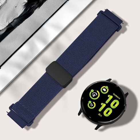 حلقة منفردة منفردة مقاس 20 مم مغناطيسي متوافق مع Garmin Vivoactive 5/Vivoactive 3 فرق مشاهدة ، استبدال حزام الرياضة المرن لـ Venu SQ 2/Venu SQ/Venu/Forerunner 55/165/245/645 in Kuwait