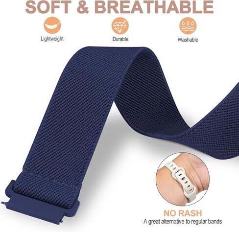 حلقة منفردة منفردة مقاس 20 مم مغناطيسي متوافق مع Garmin Vivoactive 5/Vivoactive 3 فرق مشاهدة ، استبدال حزام الرياضة المرن لـ Venu SQ 2/Venu SQ/Venu/Forerunner 55/165/245/645 in Kuwait