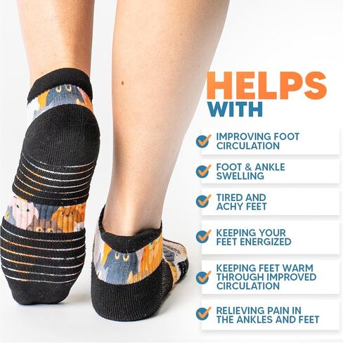 Viasox Ankle Compression Socks for Women & Men, 14 mmHg Support Improves Circulation, Extra Cushioned in Kuwait
