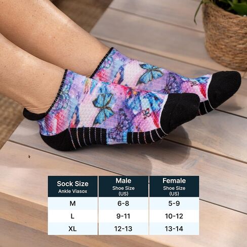 Viasox Ankle Compression Socks for Women & Men, 14 mmHg Support Improves Circulation, Extra Cushioned in Kuwait