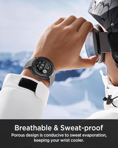 Miimall Rugged Band Compatible for Garmin Instinct 2X, Waterproof, 26mm Width Adjustable Soft Silicone Watch Wristband Replacement Strap for Instinct 2X Solar/2X Solar Tactical for Women Men in Saudi Arabia