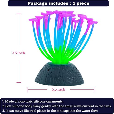 Dynamic Glow in The Dark Aquarium Decorations: Unleashing Visual Effects with Soft Silica Gel, Changing Lights, and Colorful Glowing Coral Ornaments for Enchanting Fish Tank Decor in Saudi Arabia