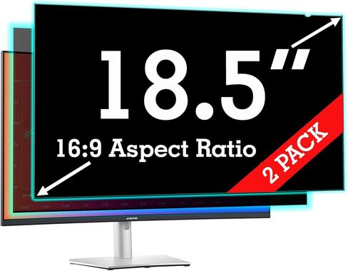 [2 Pack] 19 Inch Privacy Screen Filter for Computer Widescreen 16:10 Monitor - Privacy Shield, Anti-Glare and Blue Light Blocking Protector in Kuwait