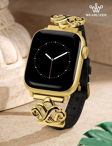 Wearlizer Slim Leather Band Compatible with Apple Watch Bands Women 38/40/41/42/44/45/46/49mm, Fancy Dressy Designer Thin Strap with Celtic Knot for iWatch Series 10 9 Ultra SE 8 7 6 5 4 3 2 1 in Saudi Arabia